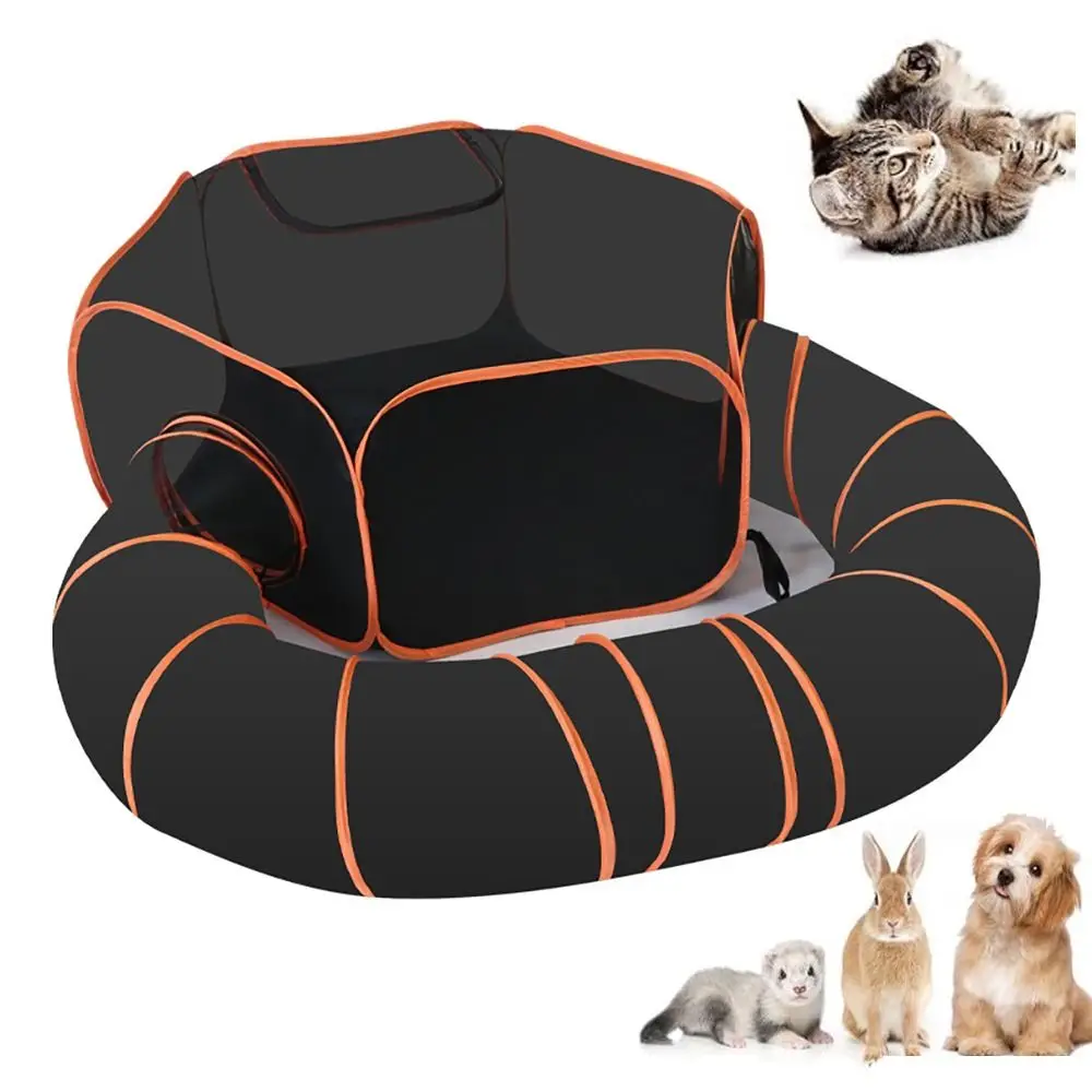 

Fun Large Space Enclosure Cat Tents Foldable Training Interactive Cat Maze Tunnel Toy Breathable Pet Tunnel Playground Cat