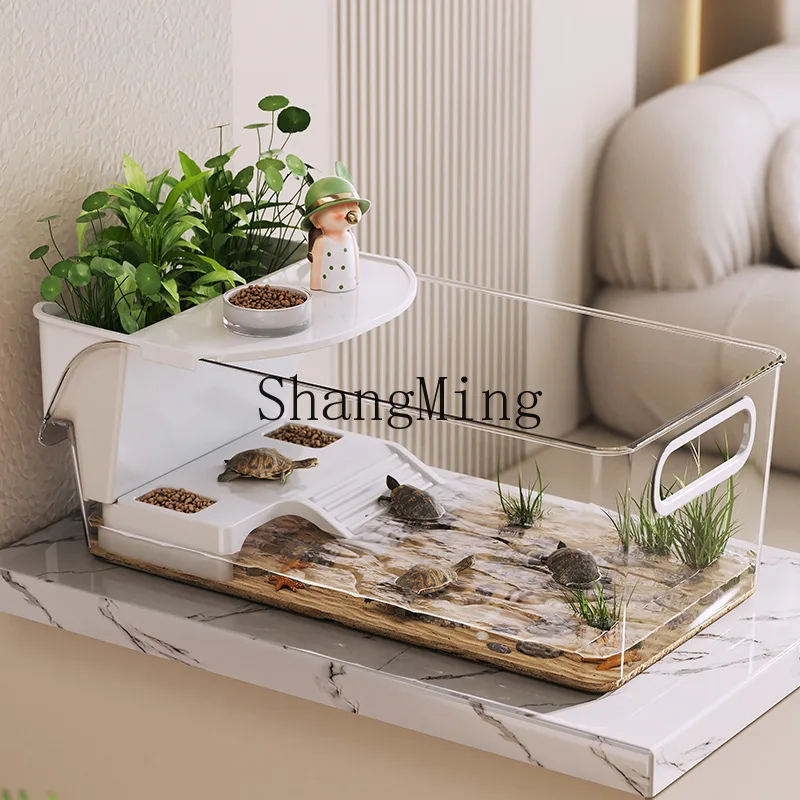 SM small turtle rearing tank special aquarium home office desktop turtle tank ecological landscaping
