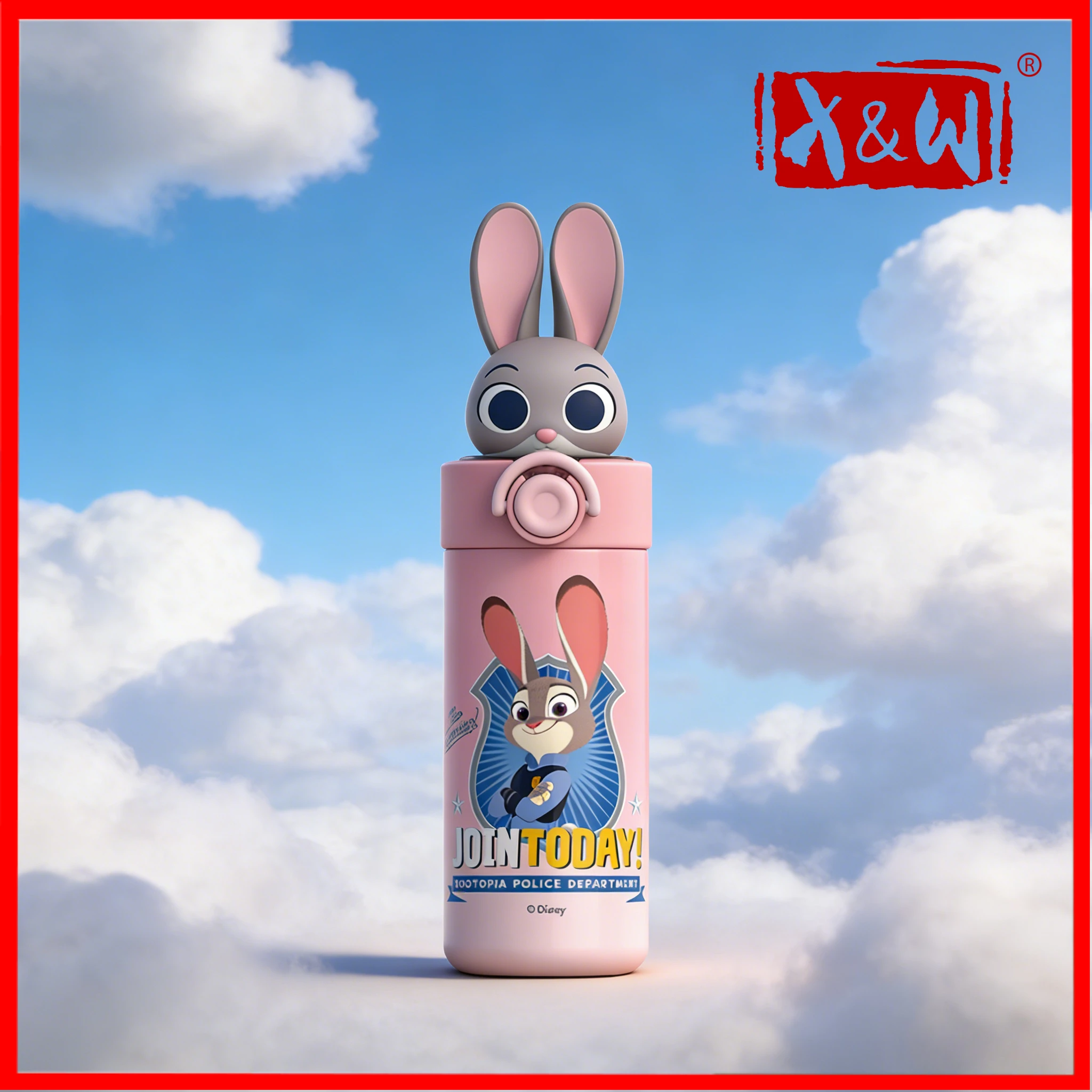X&W 450 ml Pop-up-Thermoskanne aus der Disney-Serie, 316 Edelstahl + PP-Puppenkopf, tragbarer Strohhalmbecher, Wasserflasche, exquisite Weihnachtsgeschenke
