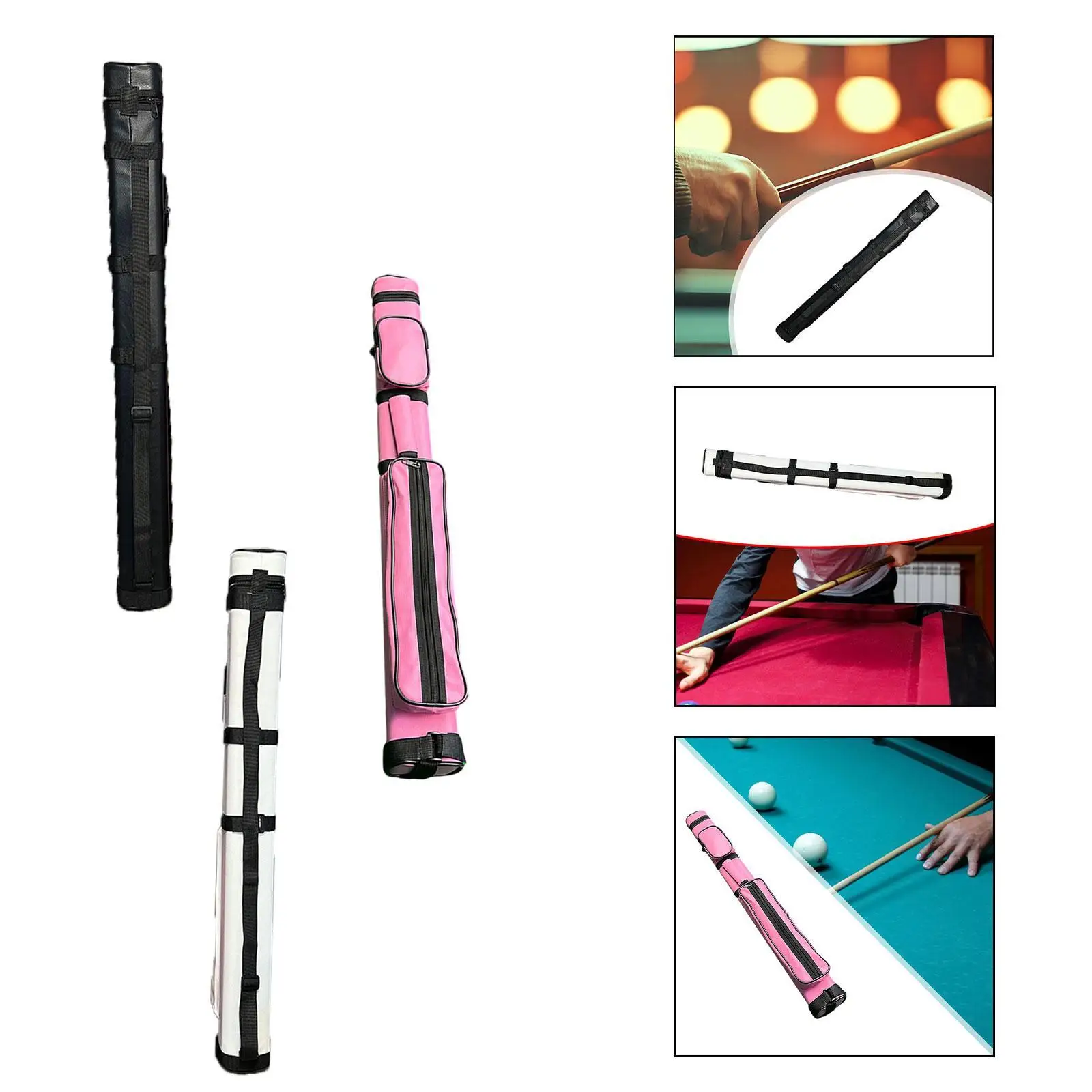 

Billiard Cue Stick Carrying Pouch with External Compartment for 1/2 Cues