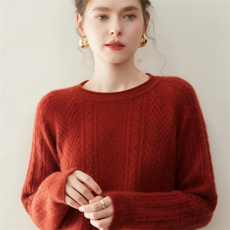 

Yoyoselect, 100% кашемир, женский пуловер с закатанным воротником, трикотаж, однотонный свободный свитер, осенне-зимняя новая мягкая одежда