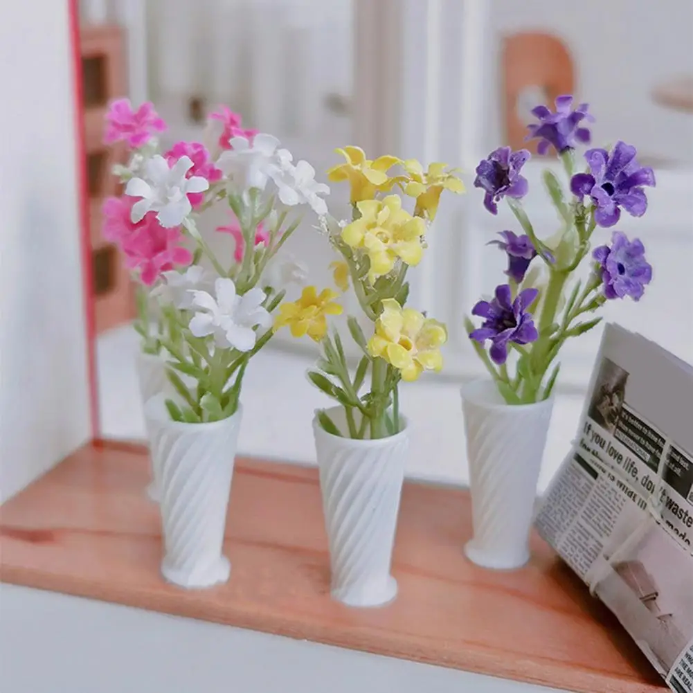 Mini Flower for Doll Mansion Miniature Flowers Plants for Doll Mansion Decoration Photography Display Tiny for Miniature
