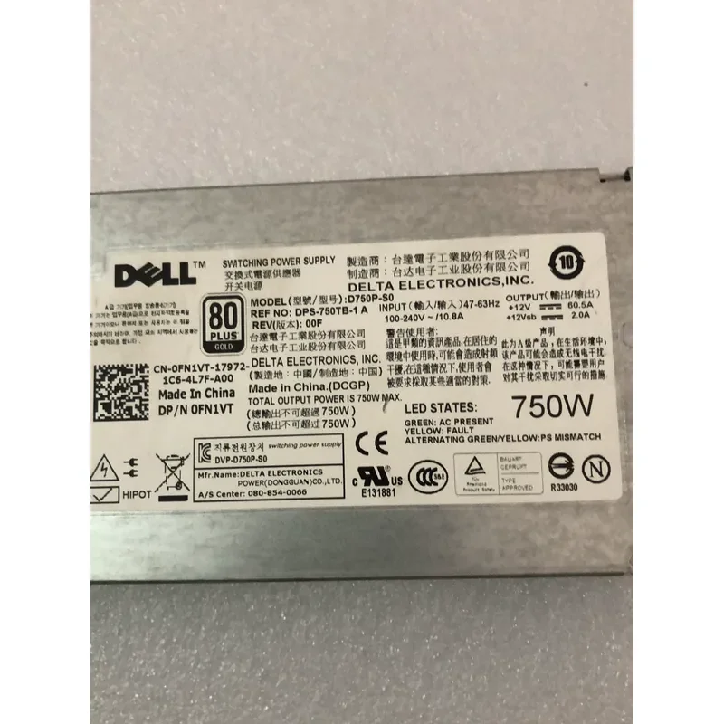 for DELL R510 750W Power Supply D750P-SO Server PSU Replacement Unit High Efficiency Redundant Power Module Compatible