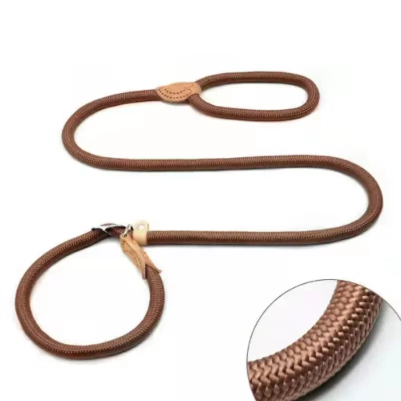 Hundeleine, Slip-Seil, Leine, robustes geflochtenes Seil, verstellbare Schlaufenhalsband, Trainingsleinen für kleine und mittelgroße Hunde – Detail 9