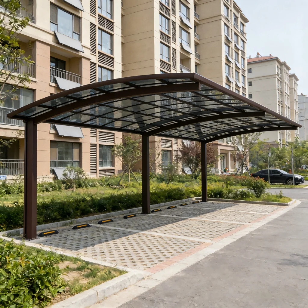 Custom Size Aluminum Carport with Polycarbonate Roof, Easy Install Waterproof Outdoor Parking Shelter for Villa Garden Backyard