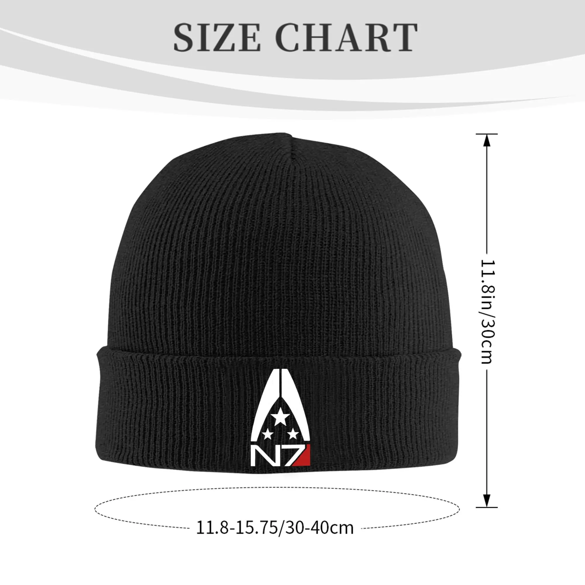 N7 Mass Effect  Skullies Beanies Caps Unisex Winter Warm Knitted Hat Men Women Street Adult Video Game Bonnet Hats Ski Cap