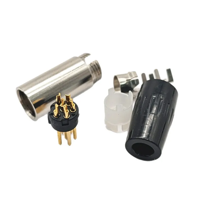 Three-core metal gold-plated mini micro Xannon connector MiniXLR Canon wireless microphone female plug 5.0