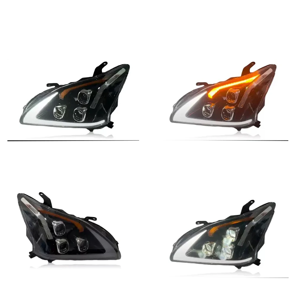 2PCS Car LED Headlights for Lexus Rx330 RX350 RX300 RX400 2003 to 2009 Modified Three-lens Head Lamp 811300E030 8118548231