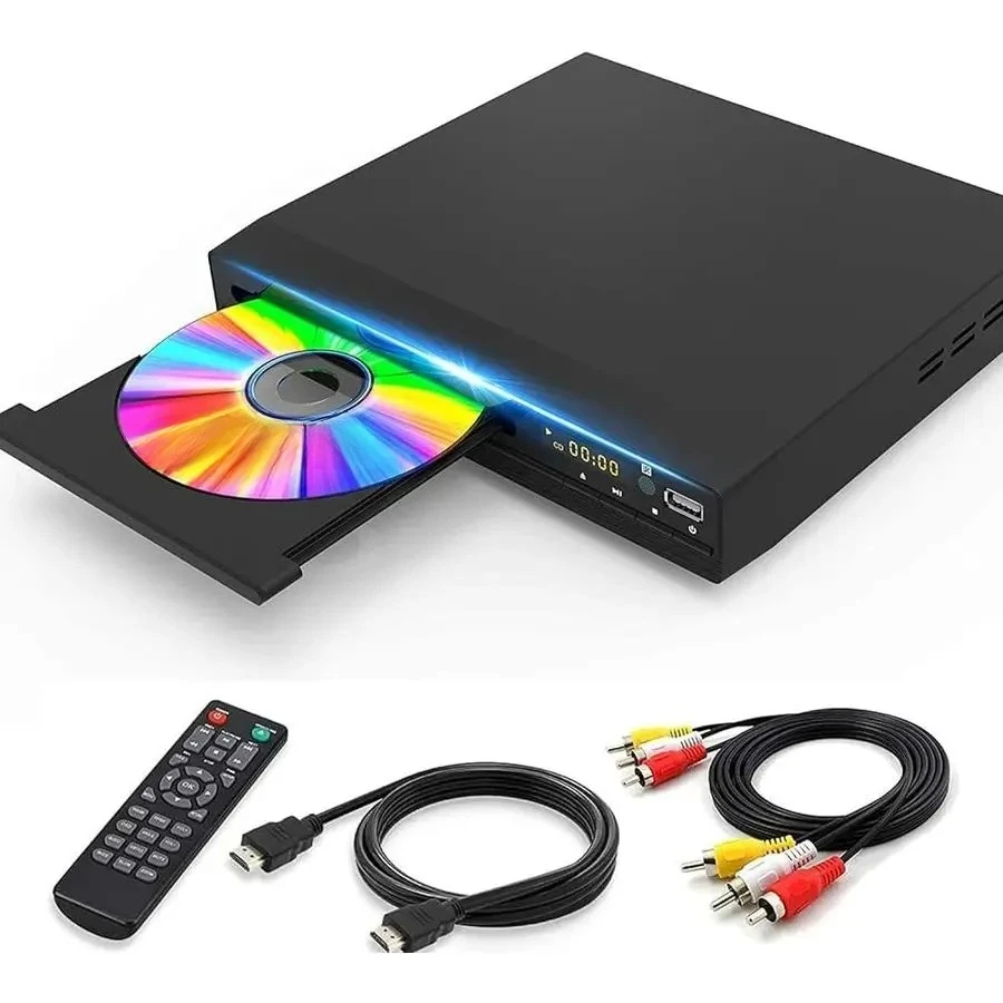 

2026 HD-238 Универсальный DVD-плеер для телевизора с HDMI/AV-выходом, воспроизведением с USB, пультом ДУ, компактный мультимедийный проигрыватель
