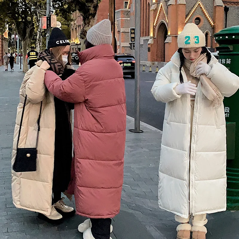 Women's 2023 Winter New Korean Style Loose Winter Coat with Lengthened Down to Ankle Down Coat