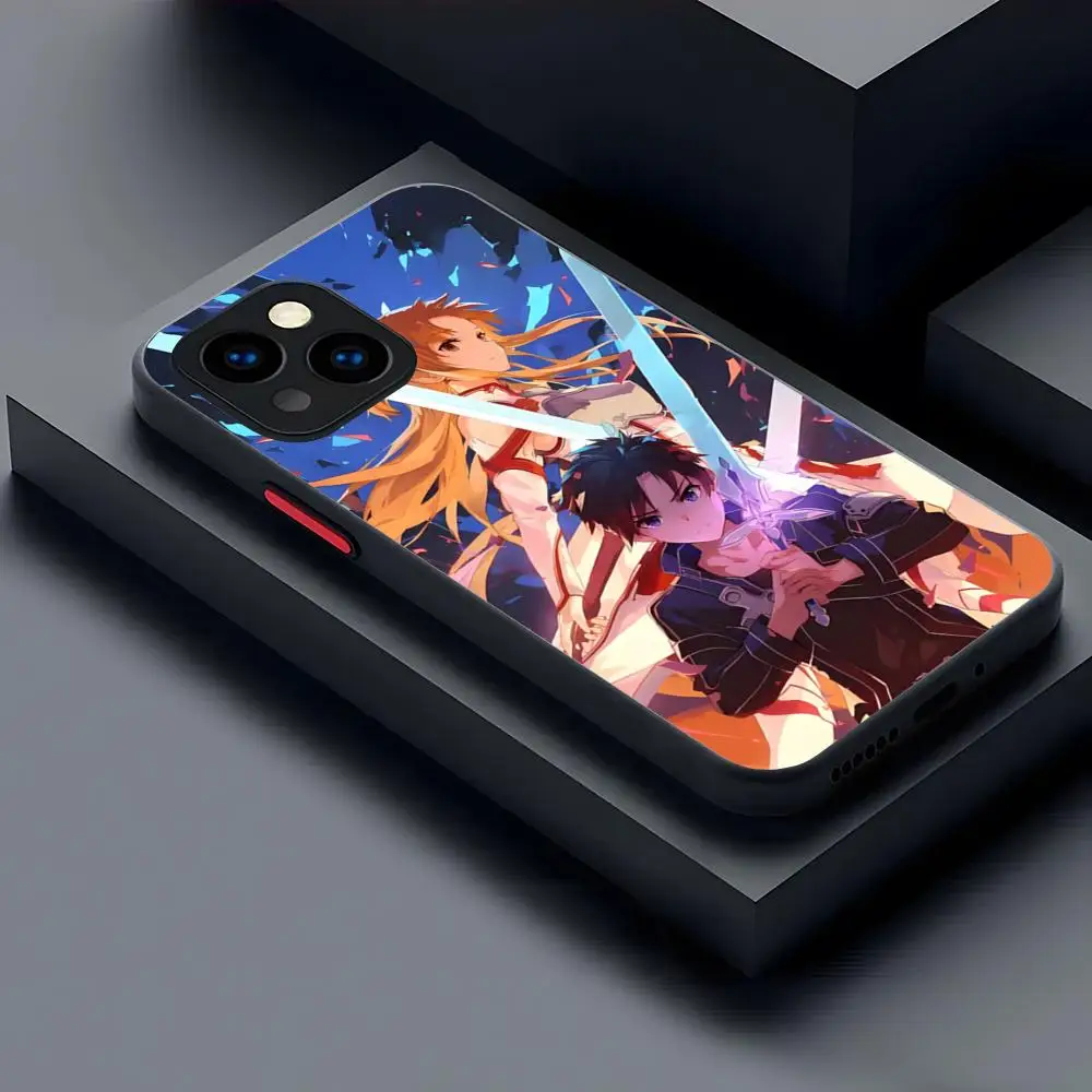 Sword Art Online Phone Case Matte Transparent For 16 15 IPhone 12 11 13 Pro Max X XR XS 8 SE Mini Plus Back Cover