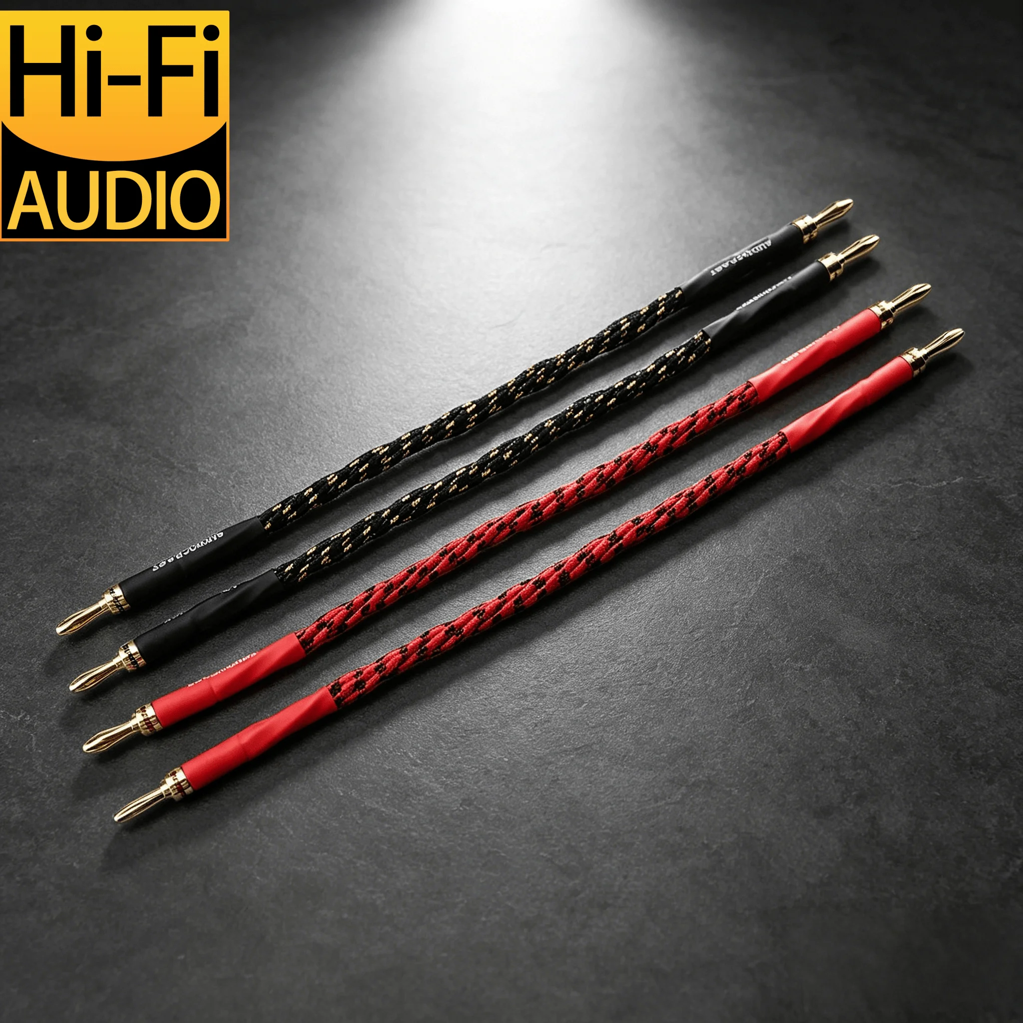 

Western Electric Style OFC Speaker Jumper Cables, Gold Banana Terminal Hi-Fi Audio Bridge Jumper Wire