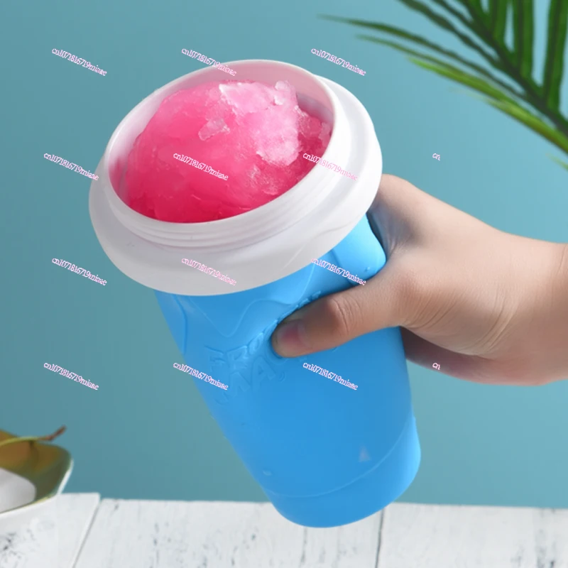 One pinch into an ice cup, children's summer juice smoothie cup, double-layer quick cooling cup,  water cup