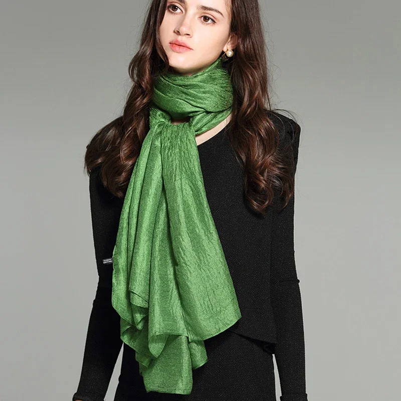 جديد لون نقي الكتان المرأة وشاح الربيع والخريف الشتاء الباشمينا شال فولارد فام حجم كبير الحجاب سرق الأوشحة #6