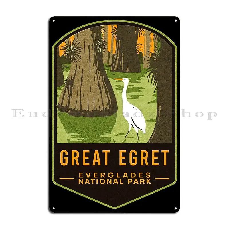 Everglades National Park Egret Metal Signs Printing Wall Plaque Character Pub Plates Funny Tin Sign Poster