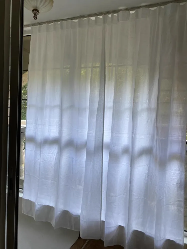 100% Linen Curtain For Bedroom, 40% Blackout Curtain Tulle For Living room Window Panel, Soft White Curtain Cortina