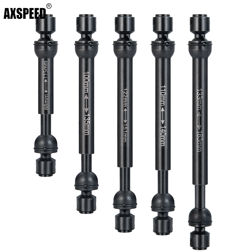 

AXSPEED 1Pcs Steel Center shaft Driveshaft for 1/10 RC SCX10 D90 TRX-4 RC Crawler Car Upgrade Parts