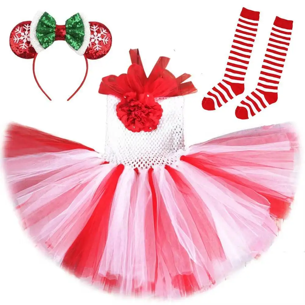 

Рождественское платье-пачка на подкладке для девочек, Рождественский праздничный костюм принцессы, новогодний карнавальный наряд, детская праздничная одежда, подарки