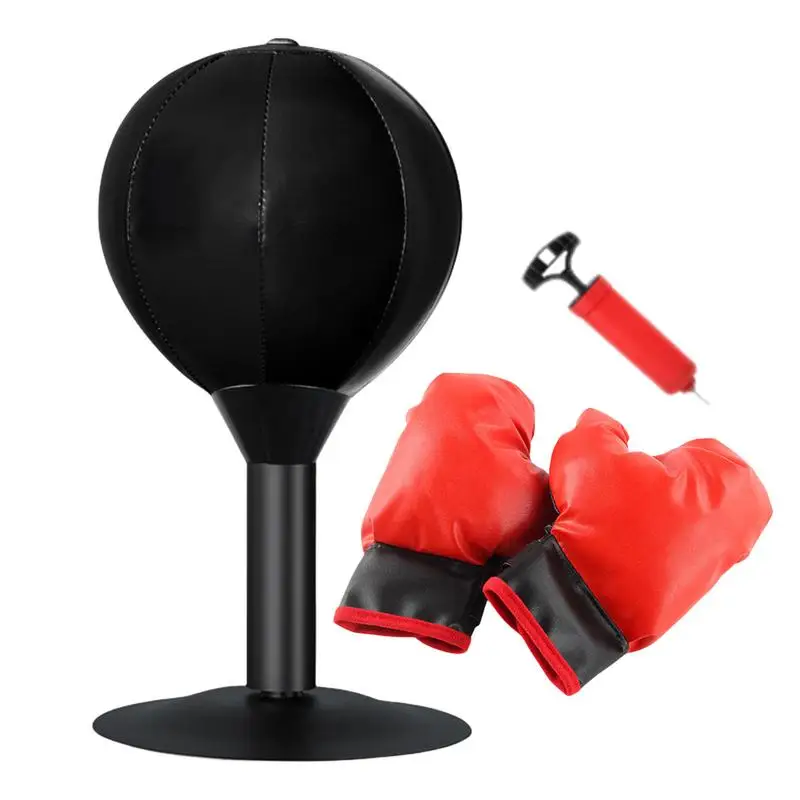 Desktop Punching Bag Stress Relief Fighting Speed Reflex Training Punch Ball Suction Punching Bag Small Rage Bag for Coworkers