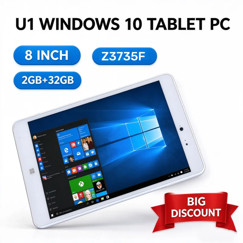 Sales 8 Inch T10 Windows 10 Tablet PC 8GB RAM 128GB ROM U1 CPU Quad Core 800x1280 IPS Screen WIFI Dual Cameras Micro HDMI-Com