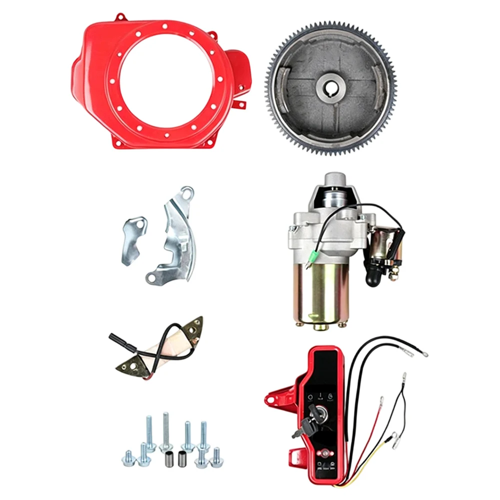 Electric Start Flywheel Kit for Honda 168F 170F For GX160 7.5HP Engines with Charging Coil Starter Motor and Control Switch Box