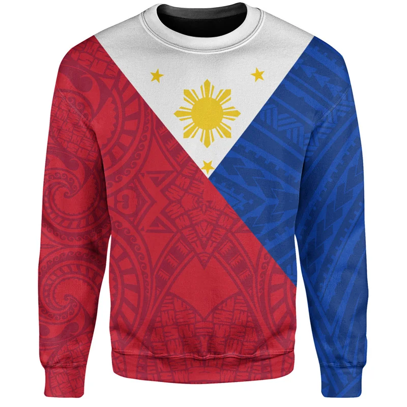 Philippine Flag Map 3d Print Sweatshirt Pullover Harajuku Philippines Emblem Graphic Clothes For Men Street Tops Kid Tracksuits