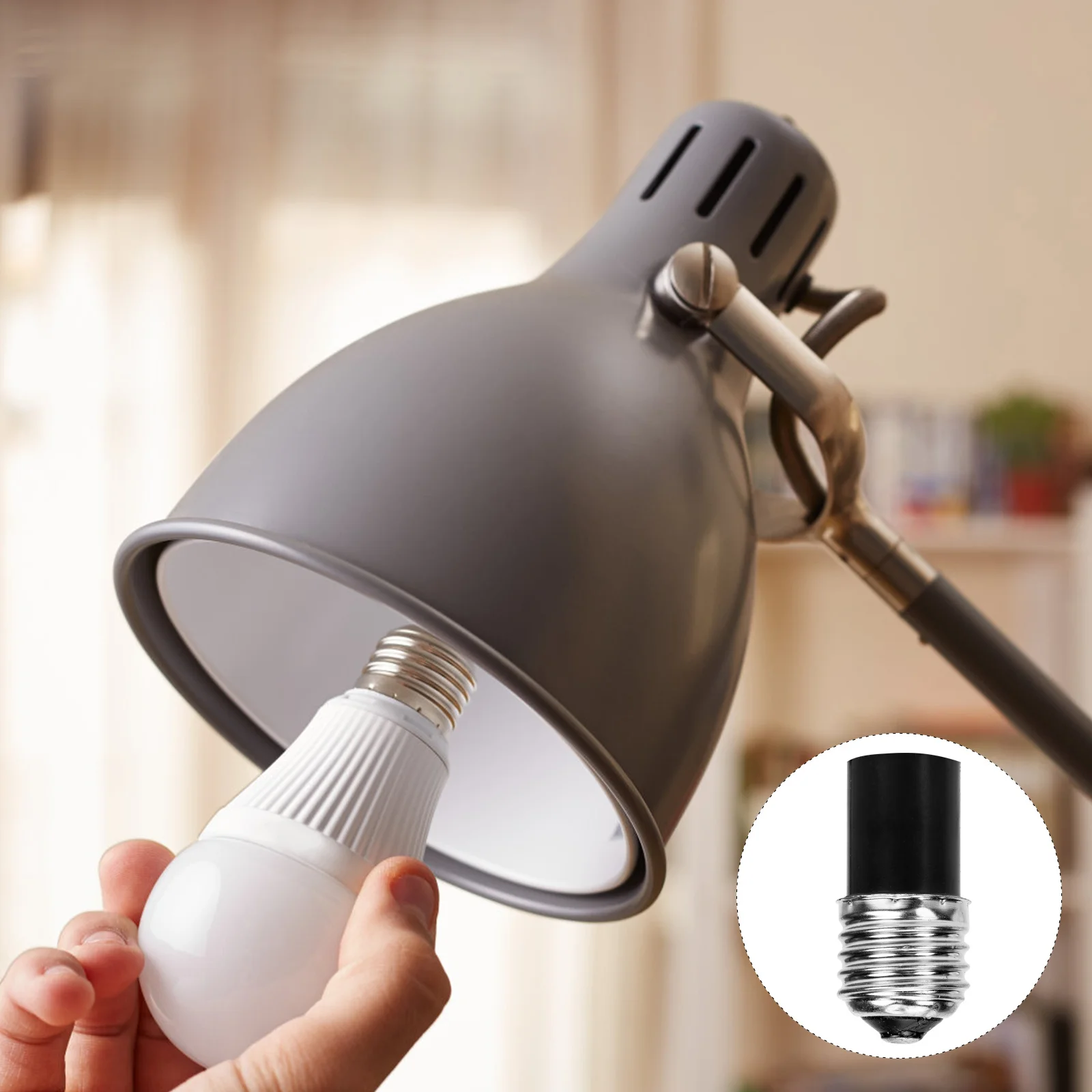 6 قطعة حامل مصباح التحويل E27 إلى E12 محول مقبس الإضاءة الحديد النيكل مطلي Pbt آمن صالح قاعدة لمبة مقاومة للتآكل