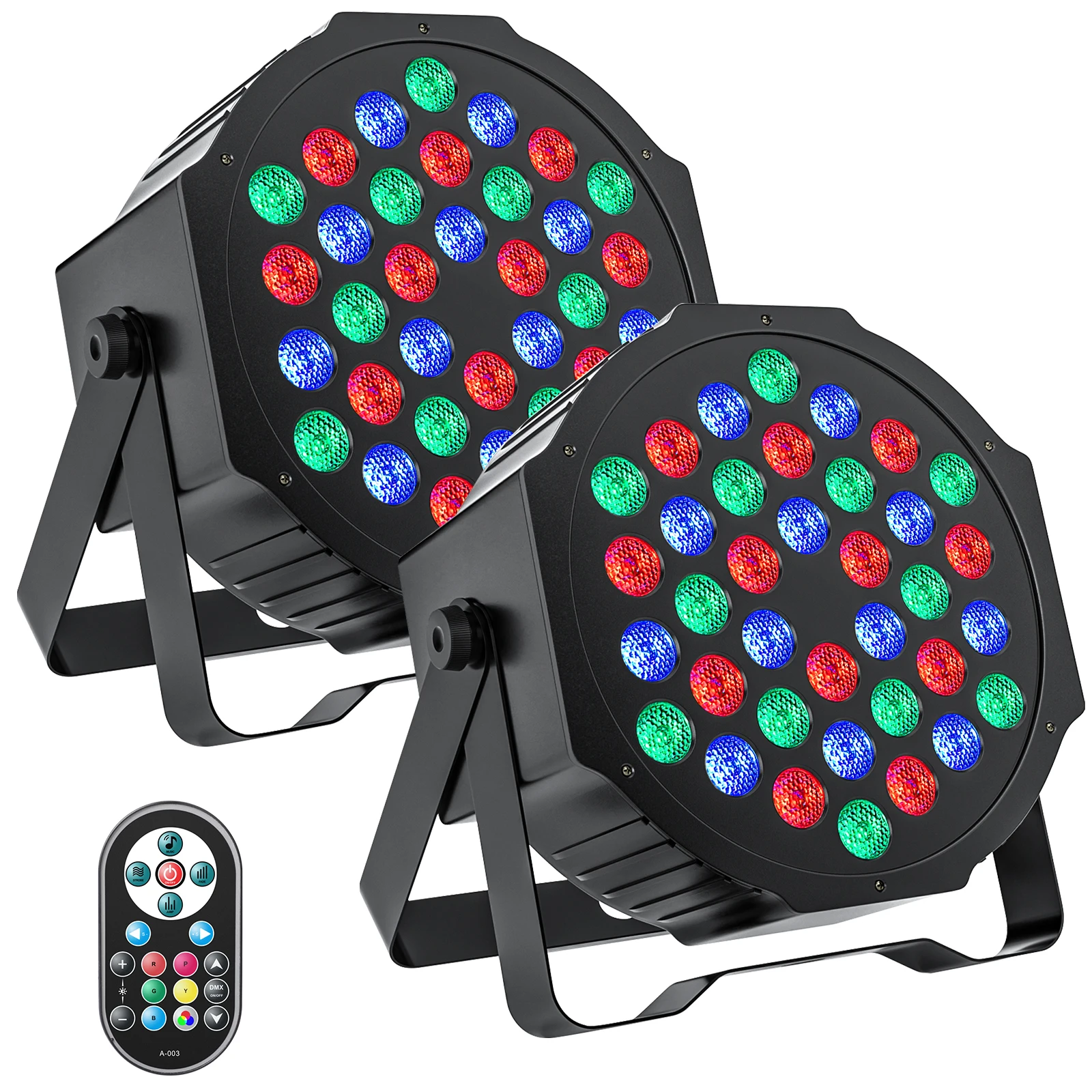 Fieryzeal 2PCS/4PCS LED Par Light RGBW DMX Stage Flat Par Lighting Effect DJ Disco Party Bar Wedding Birthday Show Lights