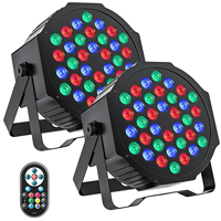Fieryzeal 2PCS/4PCS LED Par Light RGBW DMX Stage Flat Par Lighting Effect DJ Disco Party Bar Wedding Birthday Show Lights