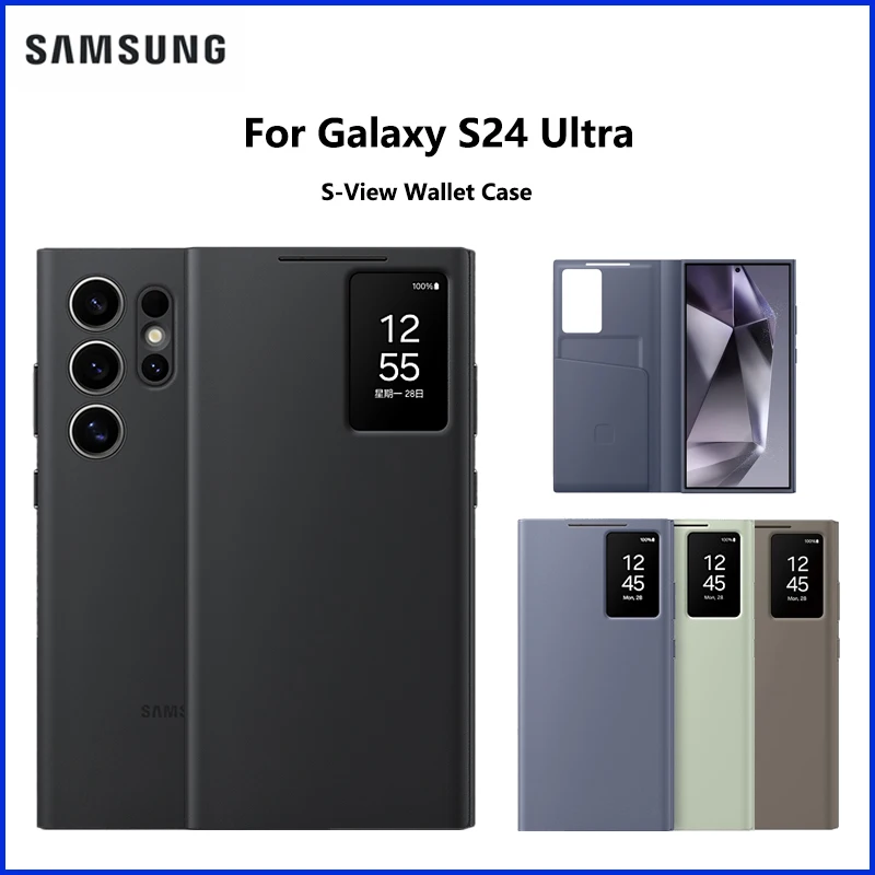 Original Smart View Case for Samsung Galaxy S24 Ultra, Anti-Drop Protective Cover with Smart Display Window