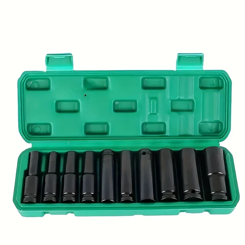 10Pcs of Extended Socket Head Electric Socket Set Telescopic Socket Head Automotive Maintenance Tool Hexagonal Extension