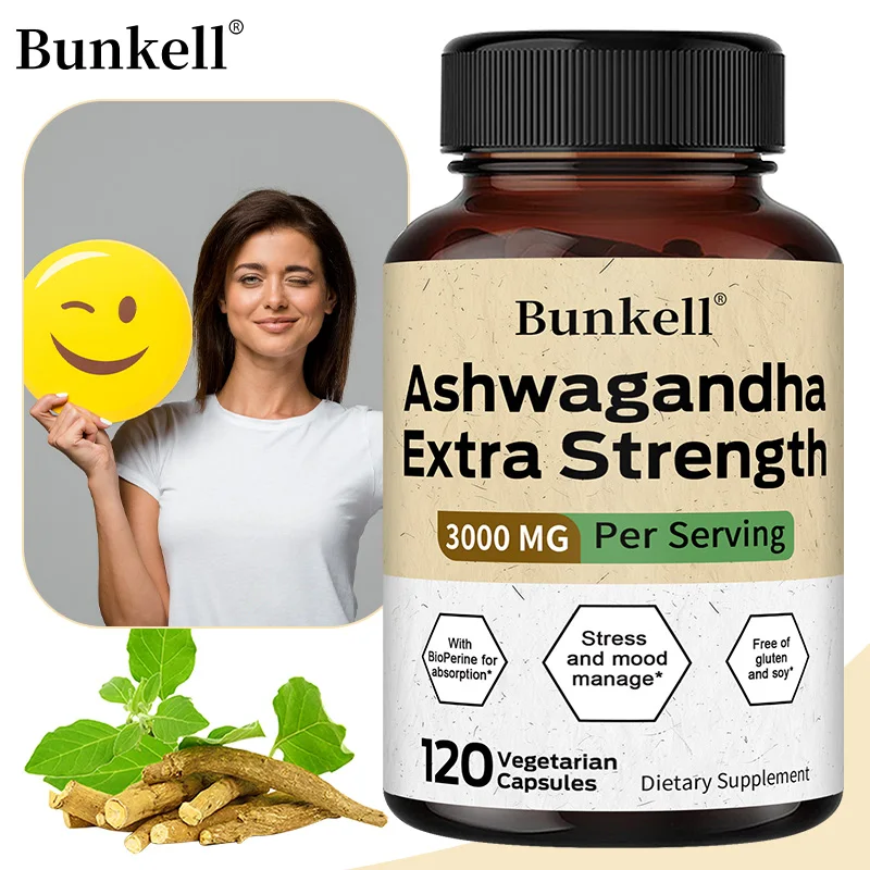 Ashwagandha 3000 mg capsules to help balance stress and manage mood