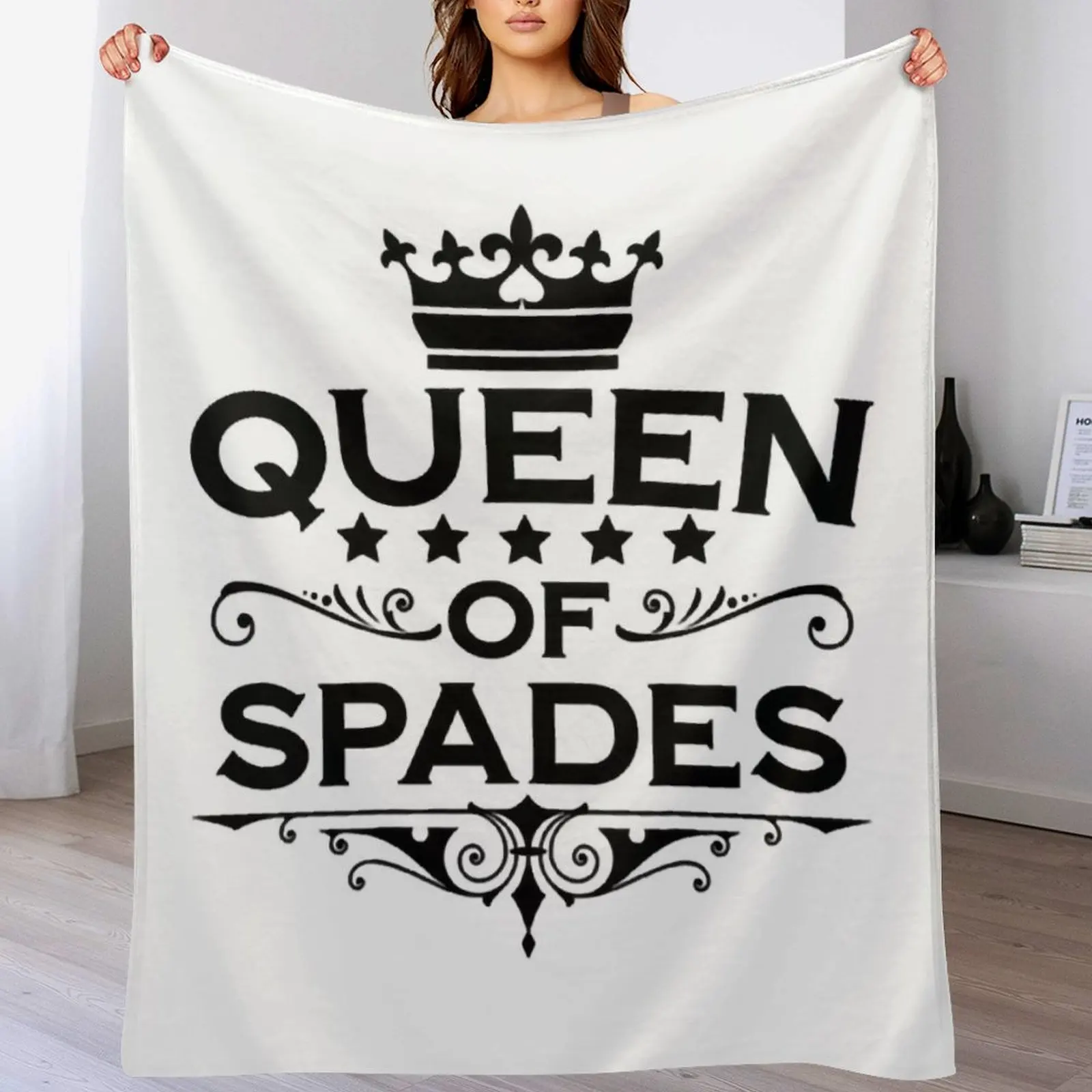 

Womens Queen Of Spades Clothing Qos apparel for Throw Blanket Polar Decorative Throw manga Fashion Sofas Blankets
