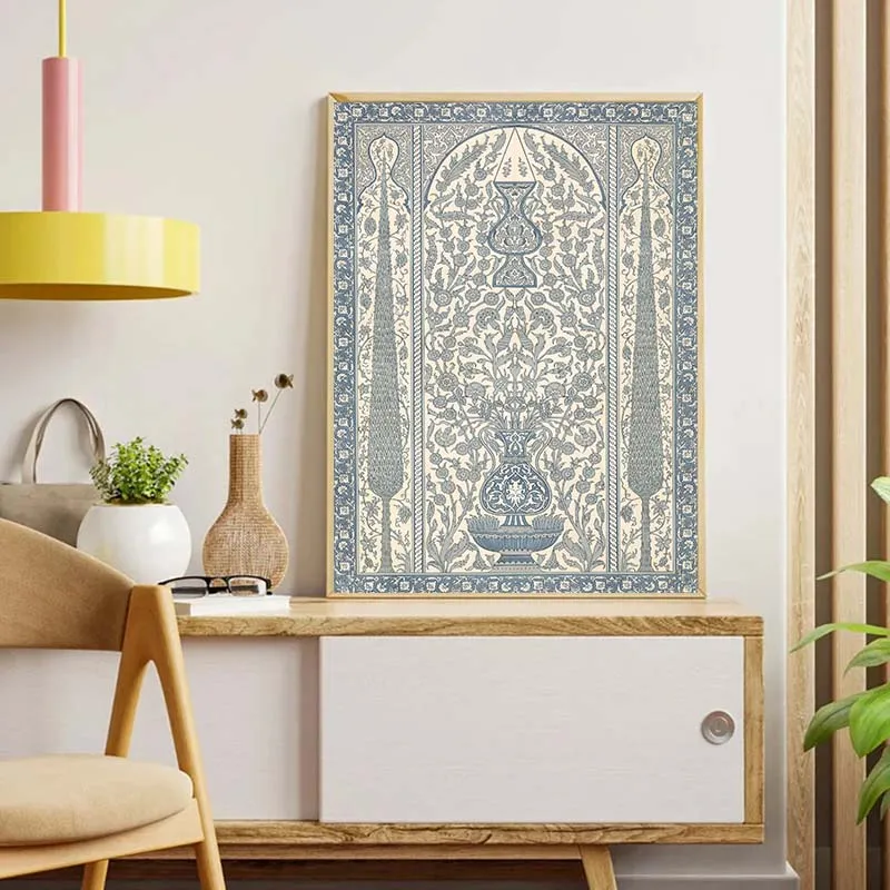 خمر نافذة المسجد الإسلامي العمارة قماش اللوحة مسلم ملصق جدار الفن يطبع صورة لغرفة المعيشة ديكور المنزل هدية