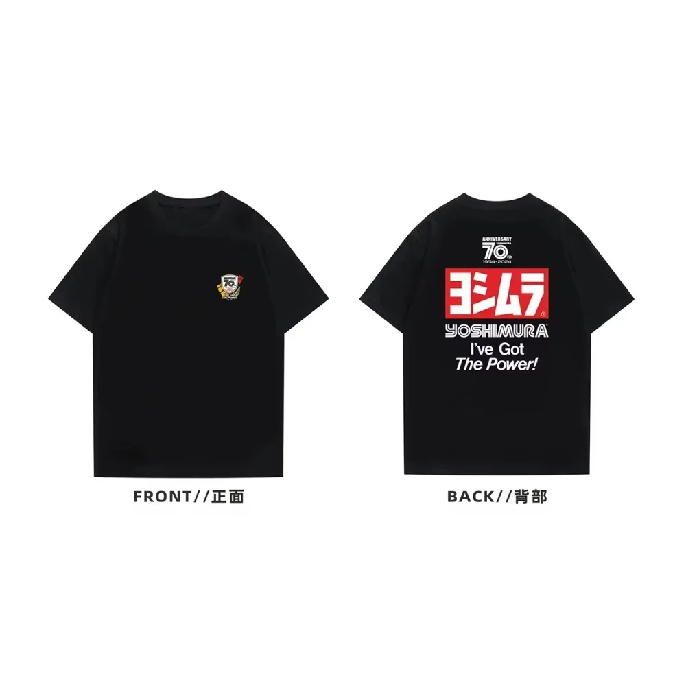 Vintage Double Sided Graphic T Shirt Retro Japanese Text Badge Print 2026 New Streetwear Unisex Men Women Short Sleeve Cottony
