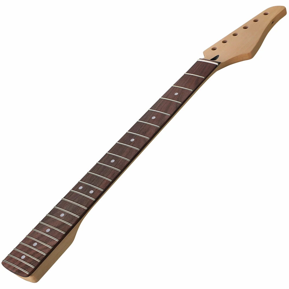 [Matte] 22-Fret Maple Electric Guitar Neck with Bone Nut, DIY Electric Guitar Upgrade & Replacement Part, Beginner-Friendly
