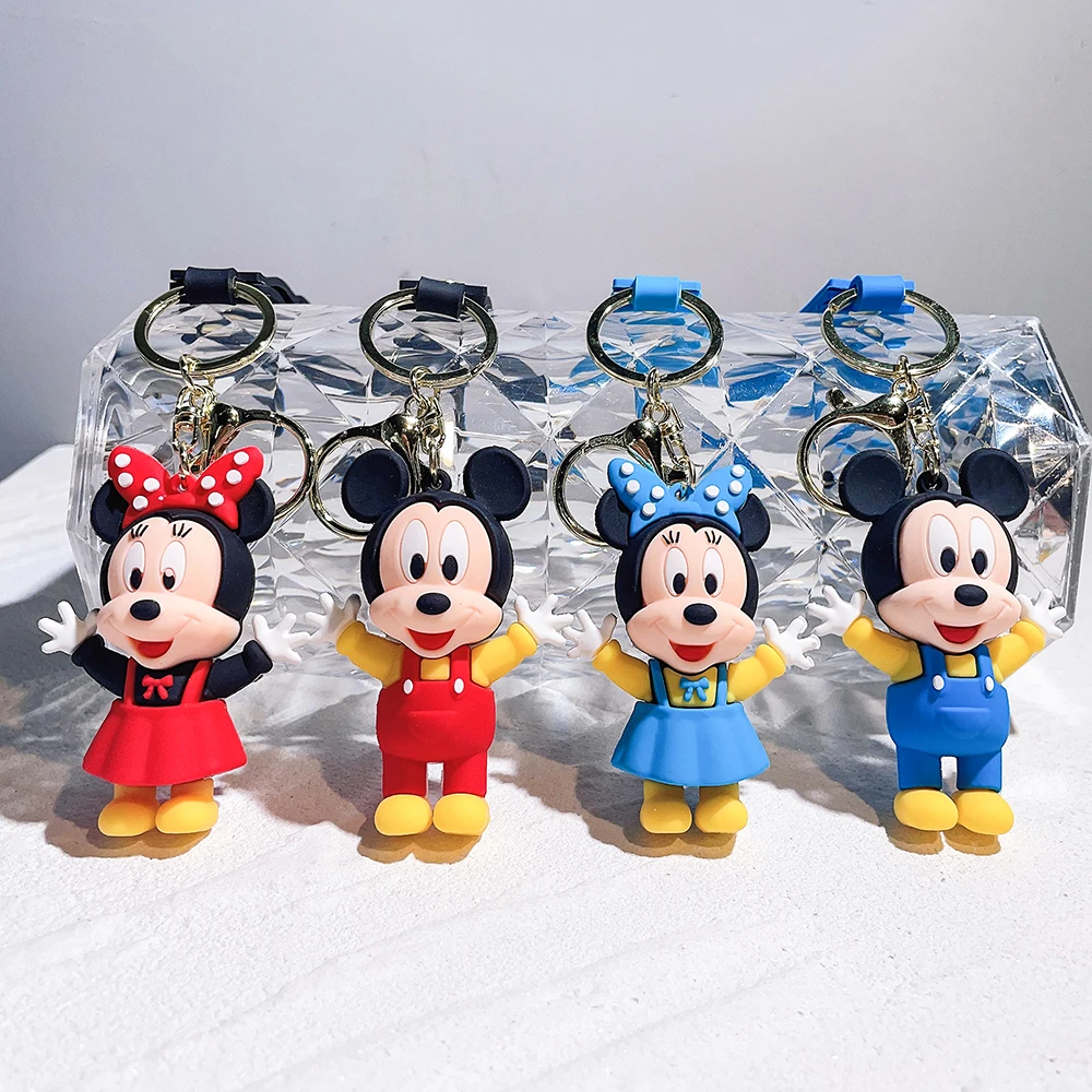 Disney Cartoon Anime Accessories Mickey Keychain Cute Minnie Keyring Student Bag Pendant HangingCar Key Chain Couple Kids Gift