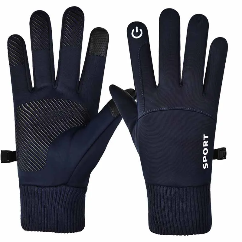 Motorcycle Gloves Guantes Winter Warm Full Fingers Heated Gloves Waterproof Heating Hand Moto Ski Touch Screen Fleece Gloves