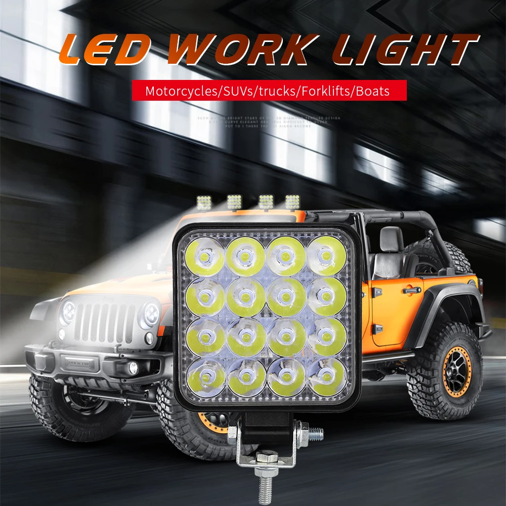 Barra de luces LED de 12V 24V para coche, ATV, todoterreno, lámpara antiniebla, luz de trabajo blanca para camión, coche, SUV, 4x4, barco, ATV.