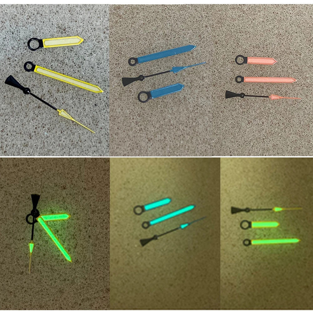 Orange/Blue/Yellow Watch Hands Set Luminous Pointers Needles Fit for NH35 NH36 4R36A Movement