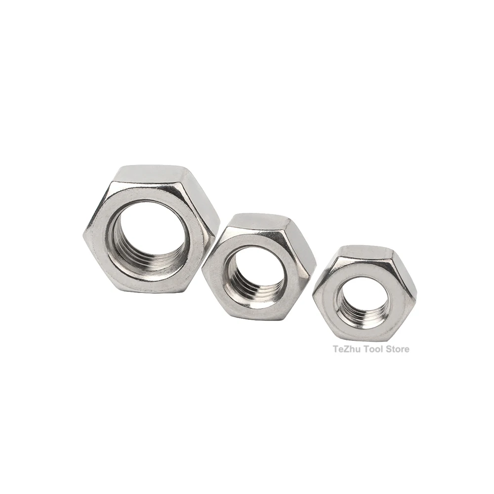 UNC 304 Stainless Steel Hex Hexagon Nuts For Screw Bolt 2#-56 4#-40 6#-32 8#-32 10#-24 10#-32 12#-24 1/4-20 1/4-28 5/16-18