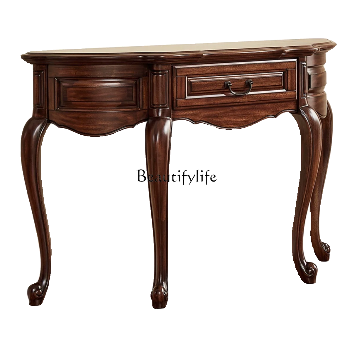 

American entrance table black walnut all solid wood semi-round table