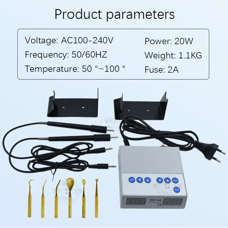 Ultra cienki laboratorium dentystyczne cyfrowy wyświetlacz elektryczny woskownica do nóż do rzeźbienia ciepła + podwójny długopis + 6 końcówek