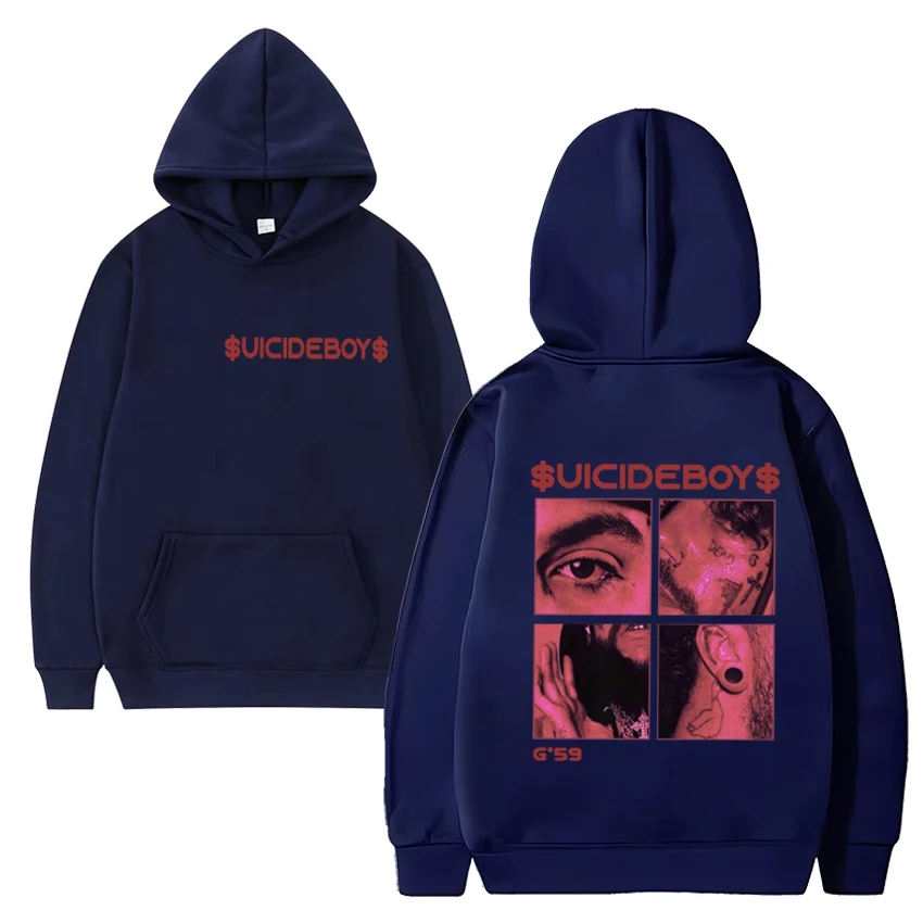 Suicideboys-男性と女性の特大フリース長袖スウェットシャツ、グレーデイツアー、ブラックプリントプルオーバー、ヴィンテージ、g59,2024