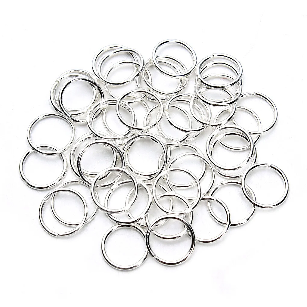 1450Pcs Round Diameter 2-10mm Hoops Earring Wires Connectors Closed Rings for DIY Jewelry Making Accessories - Silver