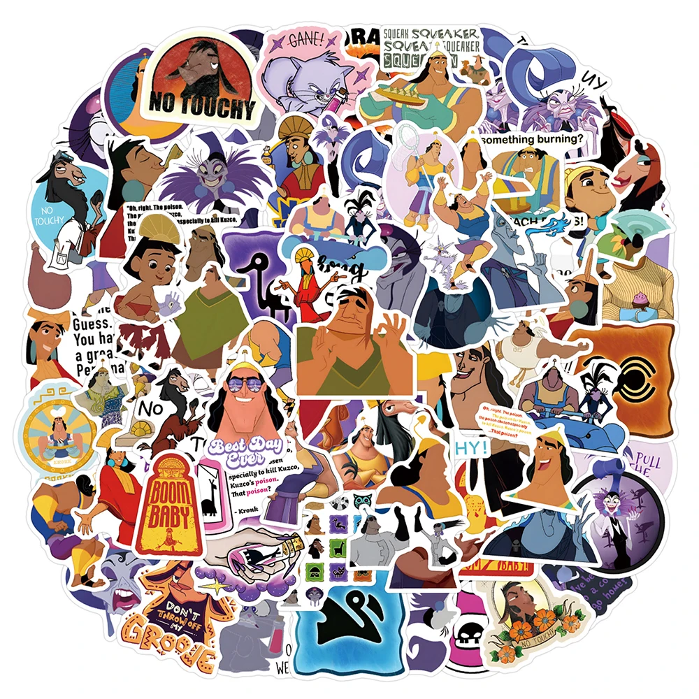 

10/30/50/110pcs Disney The Emperor's New Groove Stickers Cartoon Waterproof Graffiti Sticker Skateboard Diary Phone Kids Decals