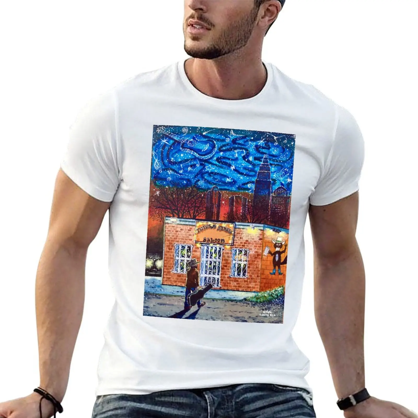 

The Thirsty Beaver Saloon' T-Shirt man t shirt cotton man graphic t shirt t shirts for man cotton T-shirt