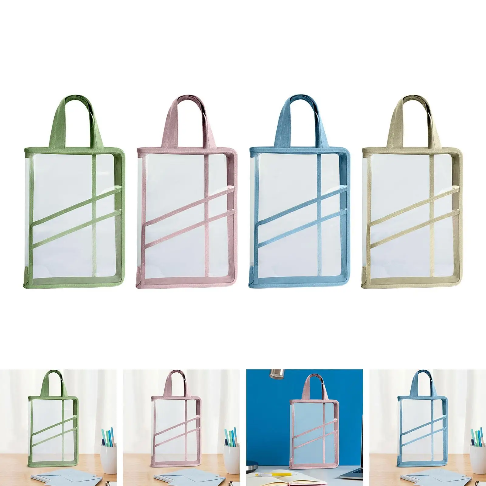 Test Paper Storage Bag with Handle File Folder Bag for Office Papers Travel