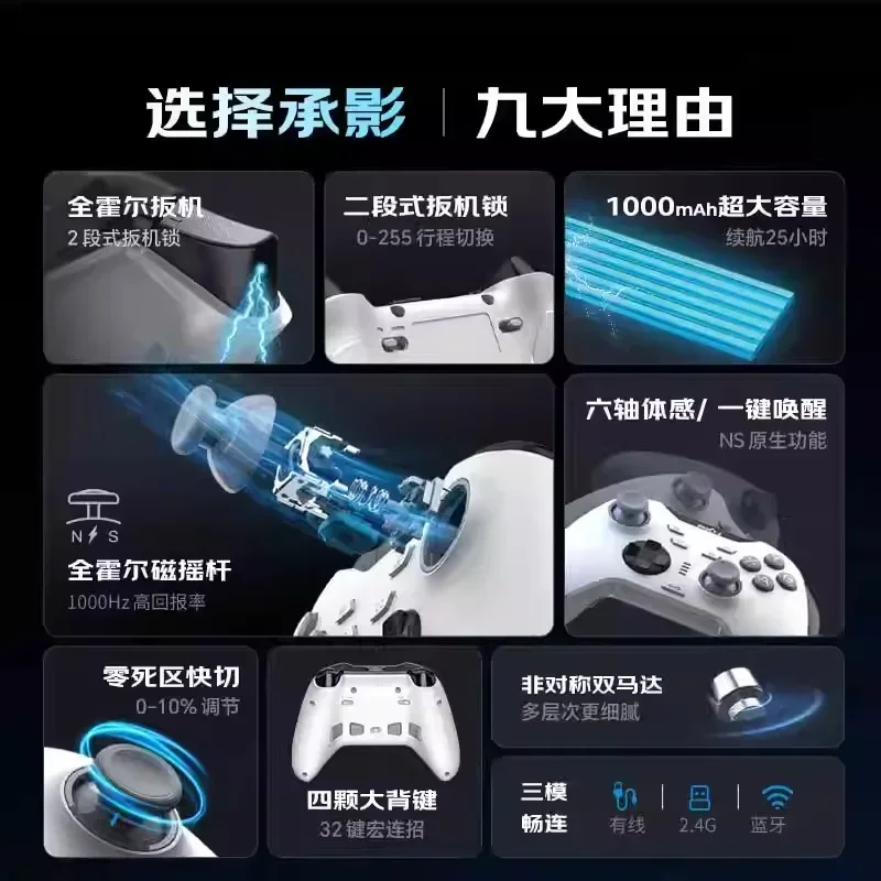 PXN P5 ChengYing سماعة لاسلكية تعمل بالبلوتوث غمبد أذرع التحكم في ألعاب الفيديو قاعة المقود البخار التبديل النسخة المتنقلة للكمبيوتر نينتندو/Ns تحكم