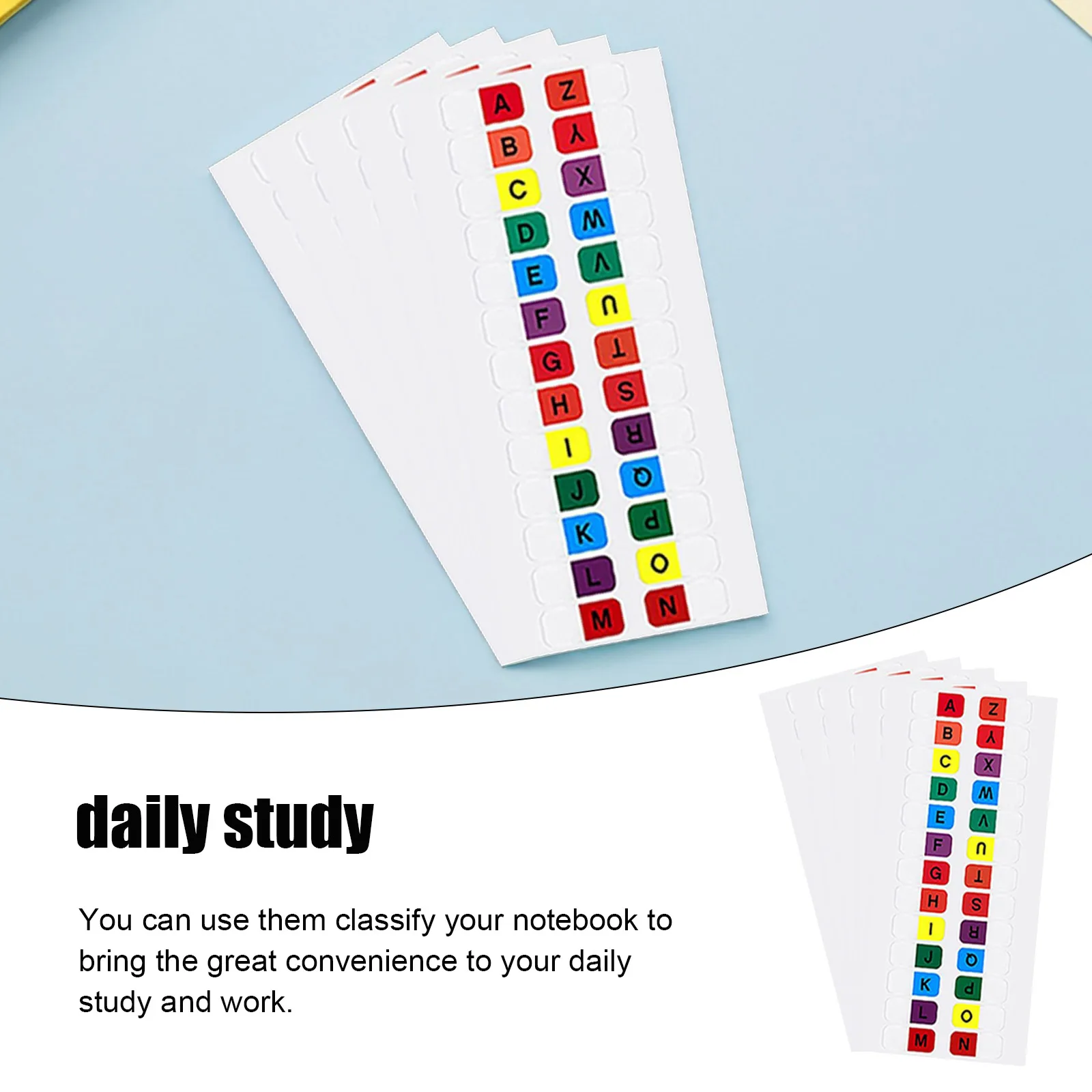 10 Sheets Assorted Alphabet Tabs Small Page Markers for Books Sticky Flags Notepad Index Labels Office Study Accessories